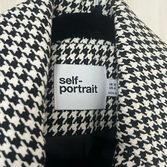 NWOT SELF-PORTRAIT HOUNDSTOOTH Cotton Jacket, US 4 - Picture 5 of 15